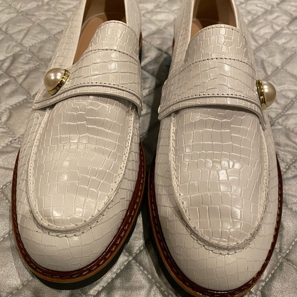 Stuart Weitzman White Loafers - Picture 6 of 9